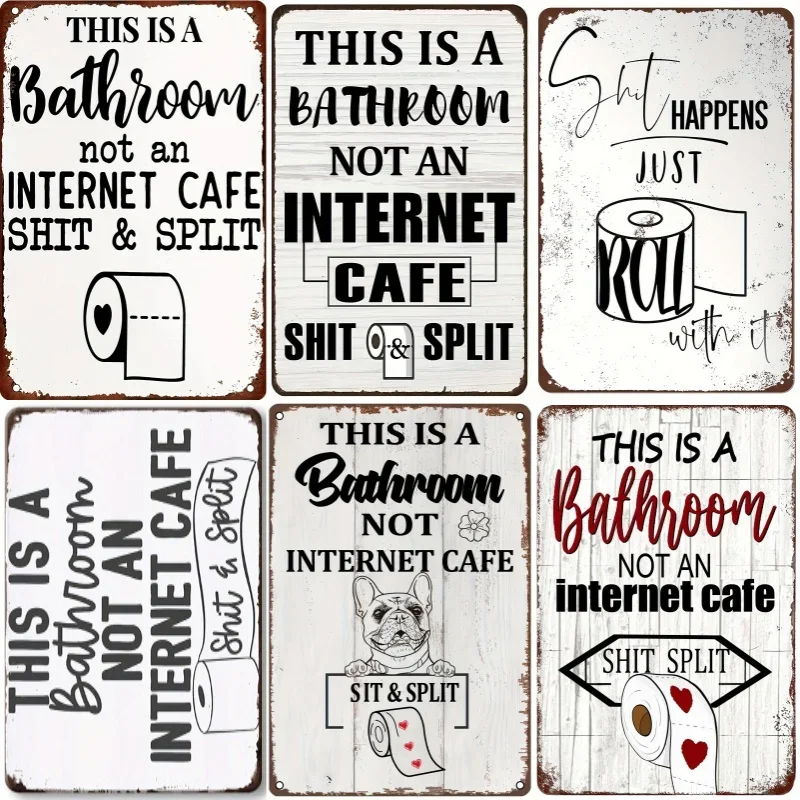 Vintage Fashion Posters - Funny Word Bathroom Decor Waring Sign