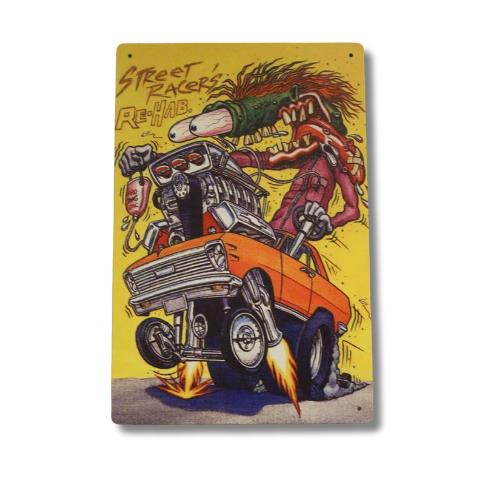 Vintage Fashion Posters - Y1,Rat Fink Tin Metal Sign Poster