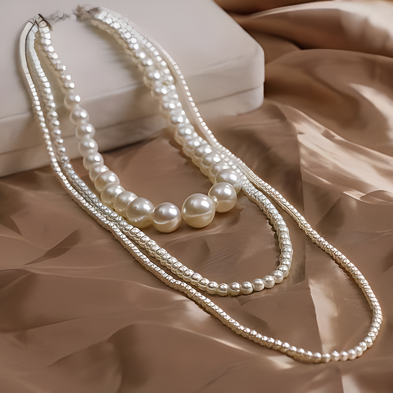 Vintage Pearl Multi-Layered Bo - огляд і ціна Vintage Fashion Jewelry Necklaces