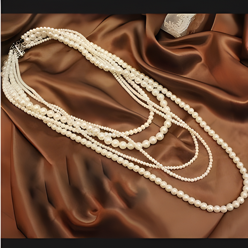 Vintage Pearl Multi-Layered Bo - огляд і ціна Vintage Fashion Jewelry Necklaces