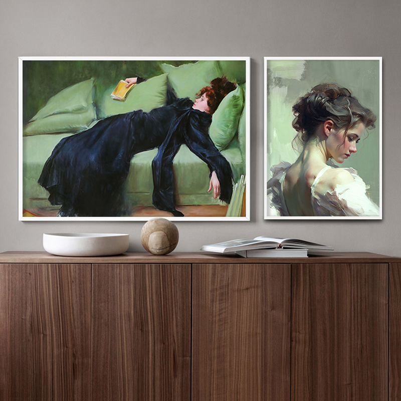 Girl Reading Vintage Oil Paint - огляд і ціна Vintage Fashion Posters
