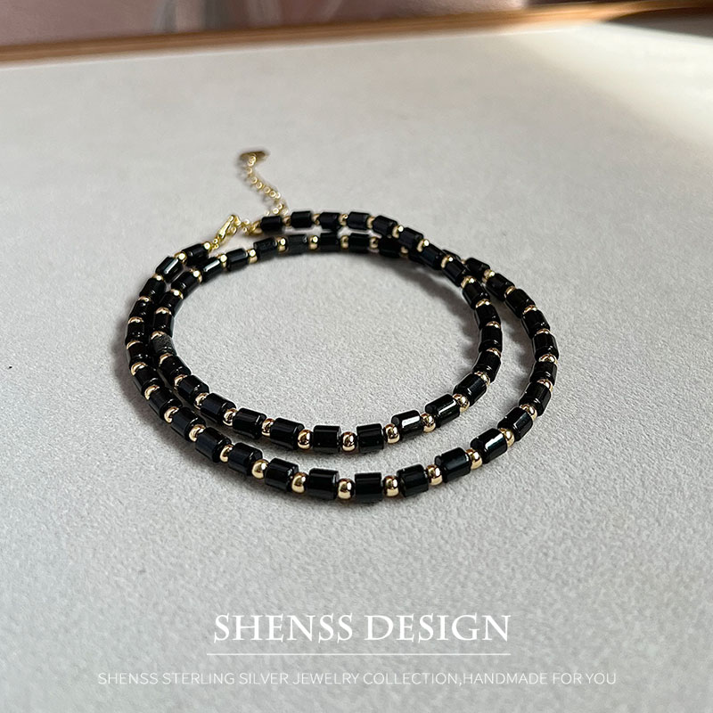 Natural 4mm obsidian Necklace  - огляд і ціна Vintage Fashion Jewelry Necklaces