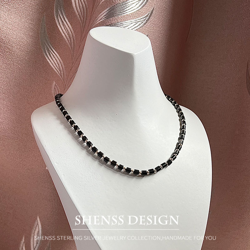 Natural 4mm obsidian Necklace  - огляд і ціна Vintage Fashion Jewelry Necklaces