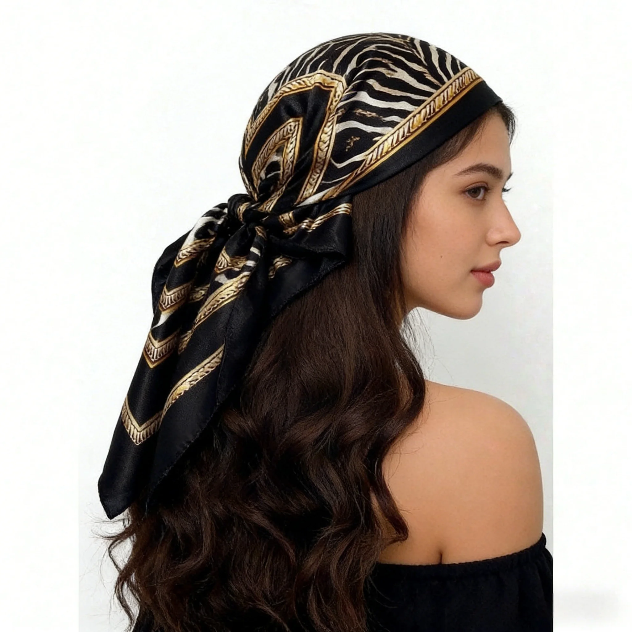 Silk Scarf Scarftop Headwraps  - огляд і ціна Vintage Fashion Hijab