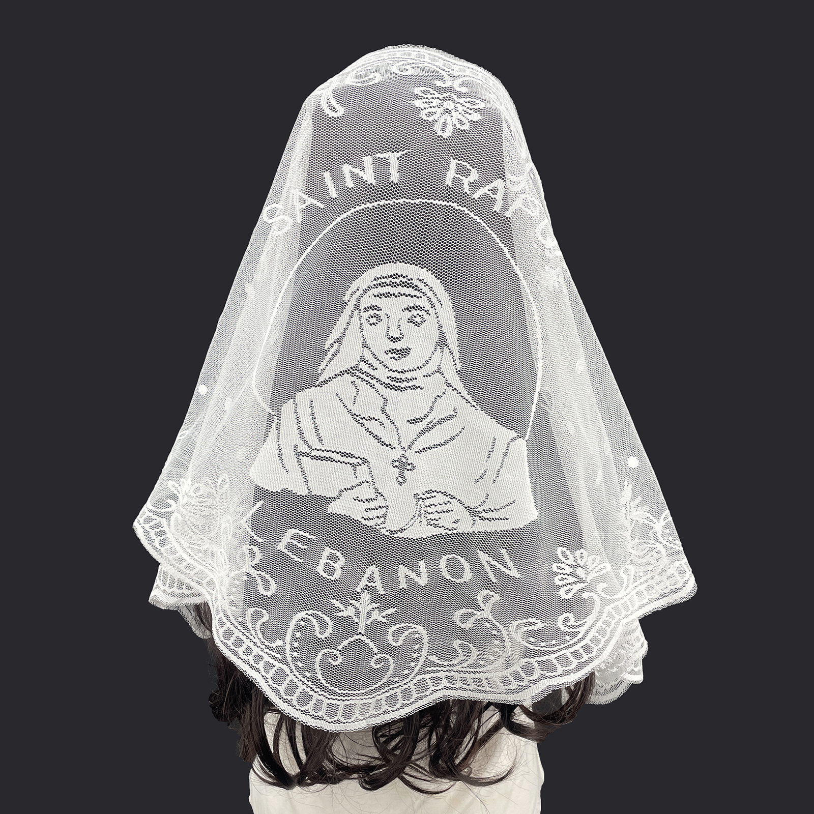 Saint Rafqa Black White Lace T - огляд і ціна Vintage Fashion Hijab